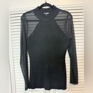 Fashion Nova women’s black sweater with mesh arms. Size XL new with tags.